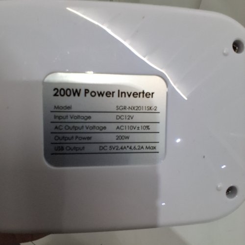 FOVAL CAR POWER INVERTER WITH 2 OUTLETS - 200W - WHITE (MODEL: SGR-NX2011SK-2) image 3