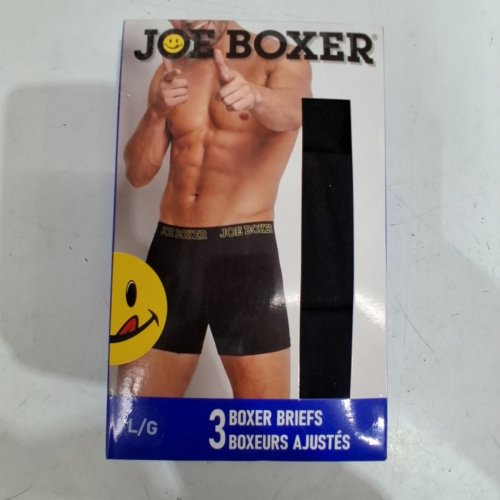 3PK MEN'S JOE BOXER BOXER BRIEFS - LARGE - BLACK image 3