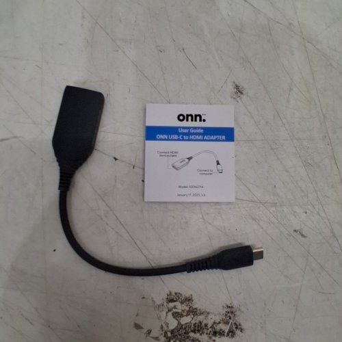 ONN USB-C TO HDMI ADAPTER - 4" - 4K HDMI - BLACK (MODEL: 100162714) image 3