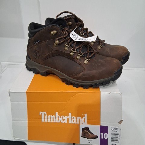 MEN'S TIMBERLAND ROCKRIMMON HIKING BOOTS - SIZE 10 - BROWN - (STYLE:3558310) image 2
