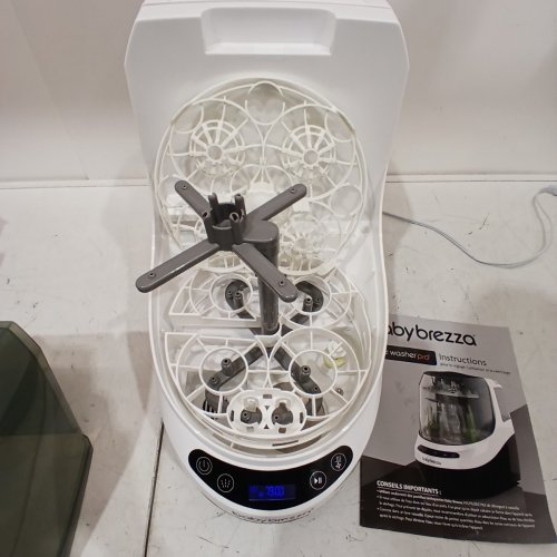 BABY BREZZA BOTTLE WASHER PRO ALL-IN-ONE STERILIZER & DRYER - HOLDS 4 BOTTLES - GREY/WHITE (MODEL: BRZ0103) image 4