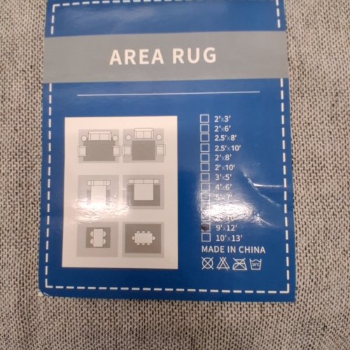 LOVORAL NON-SLIP WASHABLE AREA RUG - 9FT X 12FT - GREY/WHITE image 2