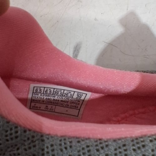 WOMENS SKECHERS ATHLETIC WALKING SHOES - size 9.5 - GRAY / PINK (STYLE: 12980W) image 3
