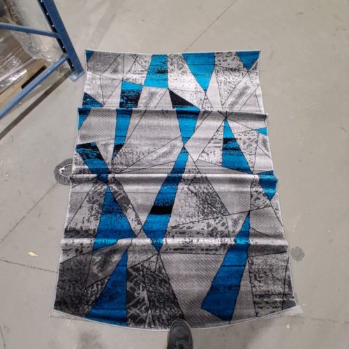 ELITE CARPETS & RUGS LTD MEXICO AREA RUG - GREY/BLUE - 4FT X 6FT (MODEL: 04680A) image 5