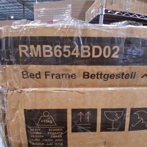 VASAGLE HEAVY DUTY PLATFORM METAL BED FRAME WITH UNDERBED STORAGE - KING - BLACK (MODEL: RMB654D02) image 2