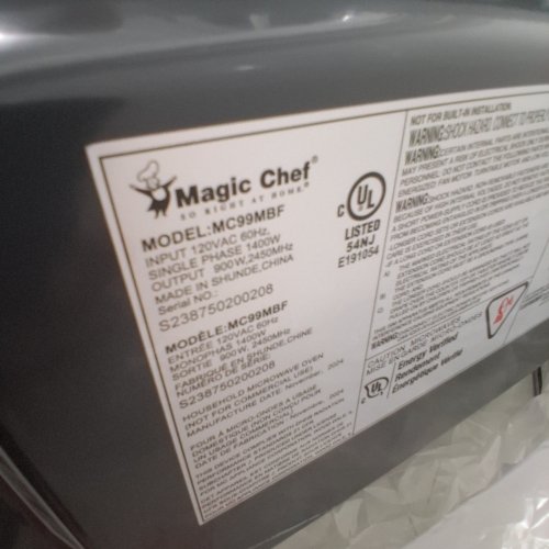 MAGIC CHEF COUNTERTOP MICROWAVE - 0.9 CU. FT, 900W, 120V - BLACK (MODEL: MC99MBF) image 3