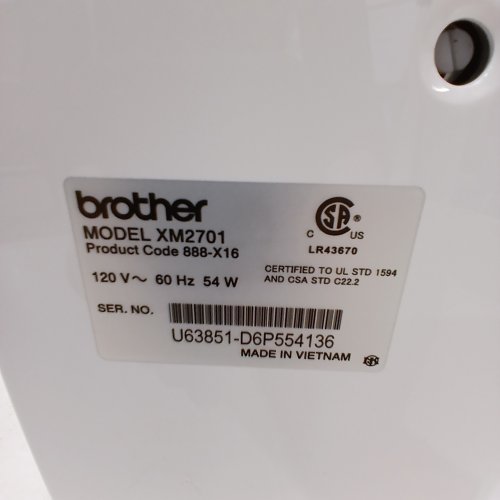 BROTHER LIGHTWEIGHT FULL-FEATURED ELECTRIC SEWING MACHINE - WHITE (MODEL: XM2701) image 7
