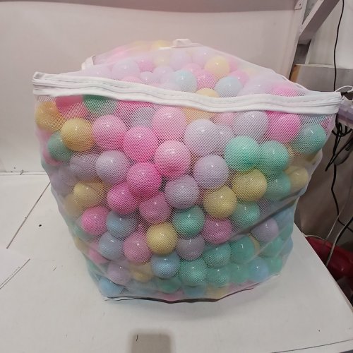 1000PK AMAZON BASICS BPA FREE PLASTIC BALL-PIT BALLS WITH STORAGE BAG - 2.3" DIAMETER - PASTEL COLORS (MODEL: 76187P) image 2