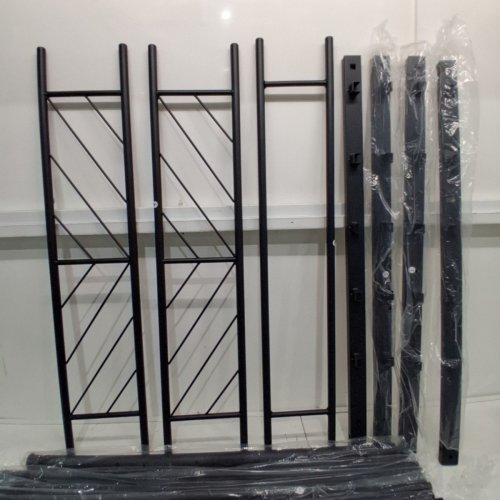 YAHEETECH PLATFORM BED FOUNDATION WITH ARROW DESIGN HEADBOARD - TWIN - BLACK (MODEL: 613713) image 5