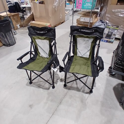 2PK SUPERRELLA FOLDING CAMP CHAIRS - OLIVE GREEN/BLACK image 2