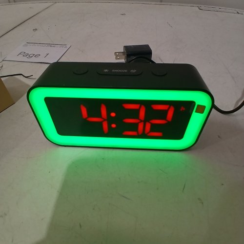 YUNJAY RGB COLOR LIGHT DIGITAL ALARM CLOCK - BLACK image 2