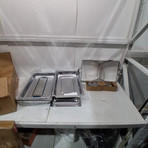 2PK BUFFET CHAFING DISHES - 14" X 22" - GOLD-SILVER (MODEL: CLF011) image 3