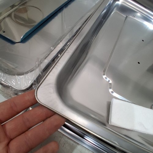 2PK BUFFET CHAFING DISHES - 14" X 22" - GOLD-SILVER (MODEL: CLF011) image 4
