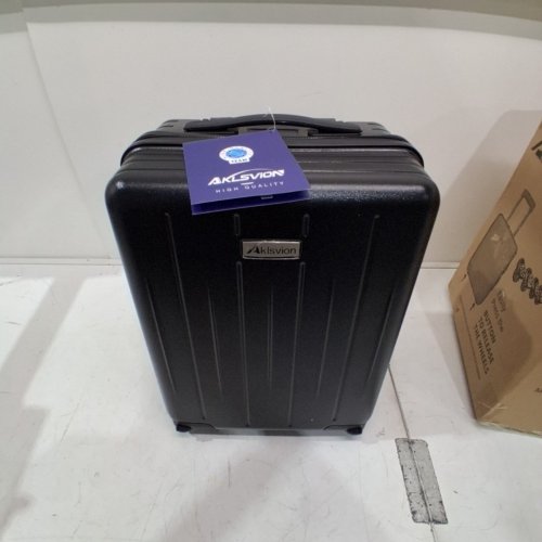AKLSVION HARDSIDE CARRY-ON LUGGAGE SUITCASE WITH DETACHABLE SPINNER WHEELS & TSA LOCK - 18" - BLACK (MODEL: AK-07) image 5