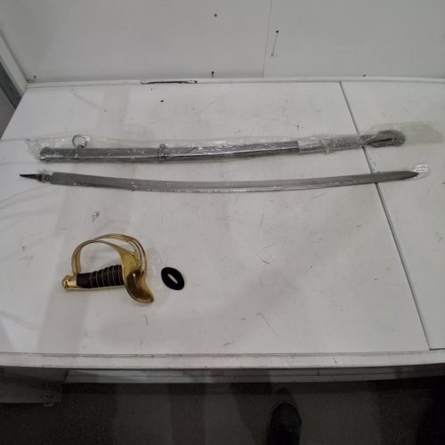 U.S. MODEL 1860 LIGHT CAVALRY SABER SWORD WITH STEEL SCABBARD - 36" - BLACK/GREY image 2