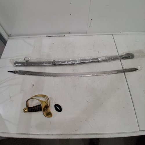 U.S. MODEL 1860 LIGHT CAVALRY SABER SWORD WITH STEEL SCABBARD - 36" - BLACK/GREY image 3