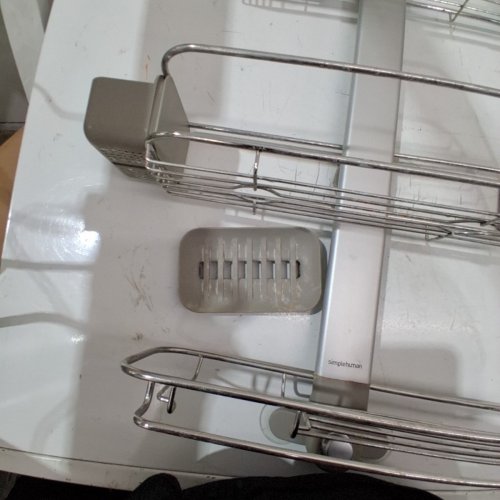 SIMPLE HUMAN ADJUSTABLE X LARGE SHOWER CADDY ALUMINUM image 3
