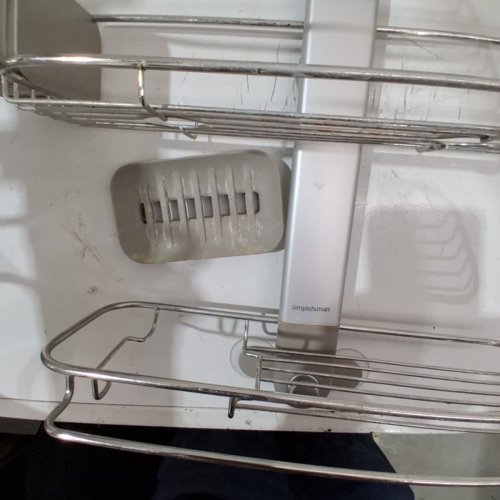 SIMPLE HUMAN ADJUSTABLE X LARGE SHOWER CADDY ALUMINUM image 4