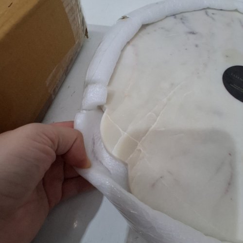 ESSENCE OF HOME/IH CASADECOR MARBLE SCALLOP LAZY SUSAN - 12" - WHITE image 3
