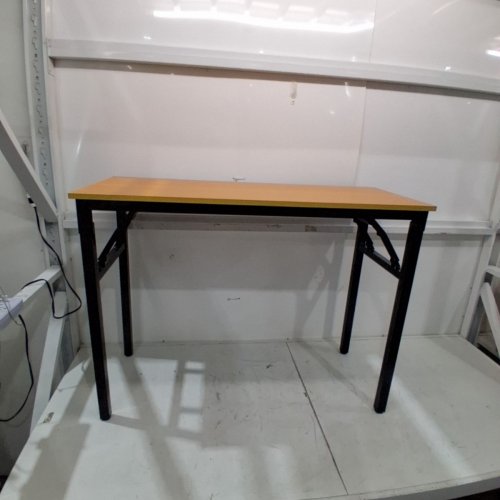 FOLDING RECTANGULAR COMPUTER DESK WITH METAL FRAME - 39" X 29" - BROWN / BLACK (MODEL: 10DLJJAC5-100BB) image 3
