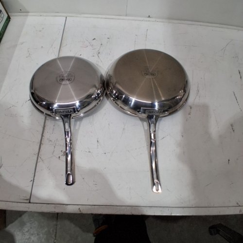2PC VIKING PUREGLIDE PRO 3-PLY FRYING PAN SET - 9.5" & 11" - STAINLESS STEEL image 3
