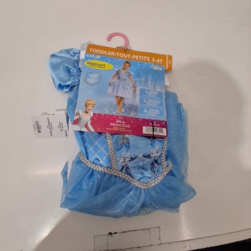 2PC TODDLER GIRLS DISGUISE DISNEY CINDERELLA COSTUME - 3-4T - BLUE image 3