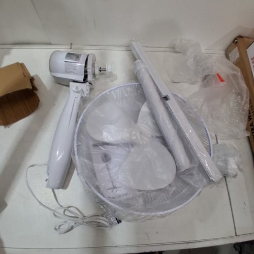 TOOLTECH 3-SPEED OSCILLATING PEDESTAL FAN - 16" - WHITE (MODEL: 100077) image 3