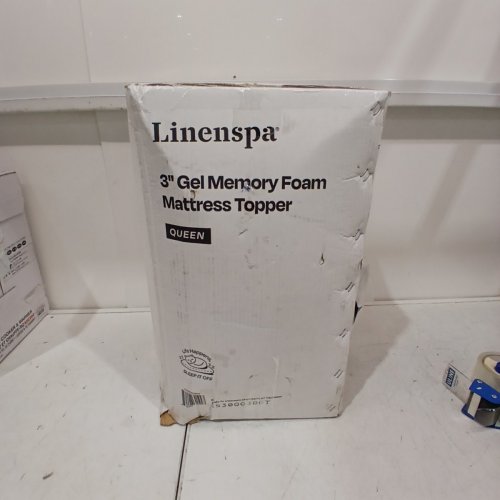LINENSPA MEMORY GEL INFUSED COOLING FOAM MATTRESS TOPPER - 3" X 75" X 57-QUEEN- BLUE image 4