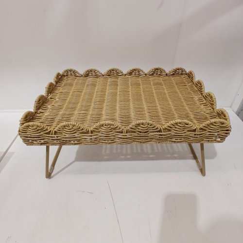 SERVING WICKER TRAY WITH FOLDABLE LEGS - 5" X 16" X 4" - TAN (MODEL: 50976643) image 2