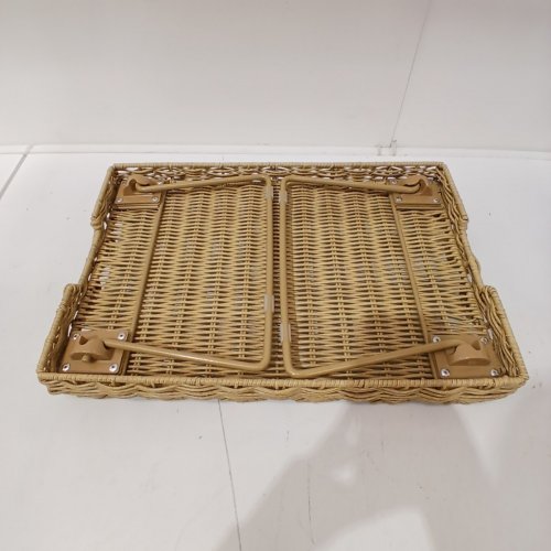 SERVING WICKER TRAY WITH FOLDABLE LEGS - 5" X 16" X 4" - TAN (MODEL: 50976643) image 3