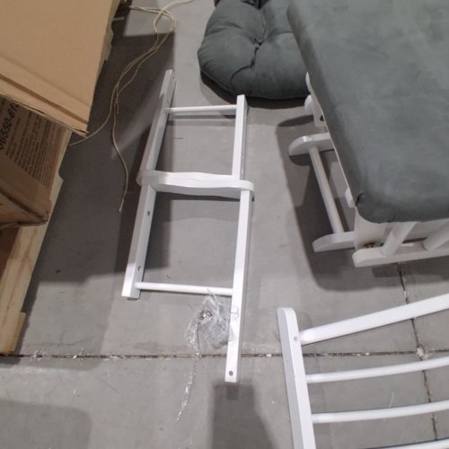 STORKCRAFT PREMIUM HOOP GLIDER & OTTOMAN - 40" X 30.5" X 30" - 15.5" X 20" X 15" - LIGHT GREY/WHITE (MODEL: 06550-6151-DF) image 7