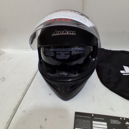 ADULTS UNISEX JIEKAI MODULAR MOTORCYCLE/MOTOCROSS HELMET - FLIP UP ABS VISOR - XL - MATTE BLACK (MODEL: JK-902) image 3
