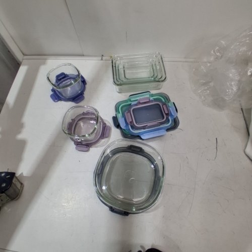 14PC ELLO COLOR LOCK MIXED GLASS MEAL PREP FOOD STORAGE CONTAINERS - ASSORTED COLORS (MODEL: 1969922) image 2