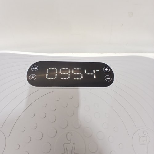 MERACH VIBRATION PLATE EXERCISE MACHINE WITH LED TOUCH SCREEN BLUETOOTH PULL CORD - 300LBS MAX - GREY / WHITE - (MODEL: MR-2533) image 2