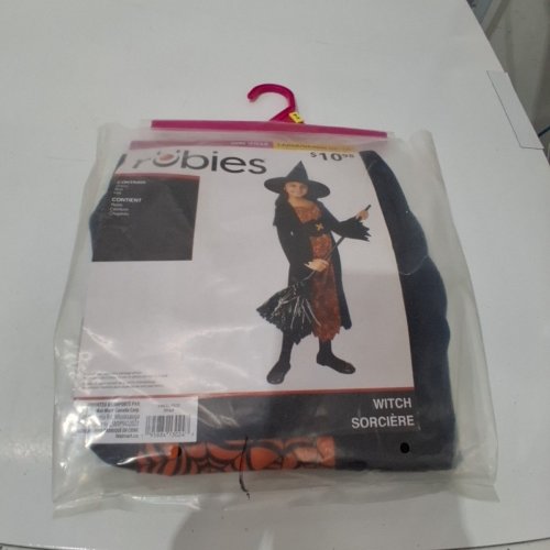 2PC GIRLS RUBIES WITCH COSTUME DRESS AND HAT - LARGE (10-12) - BLACK/ORANGE (STYLE: 701424) image 2