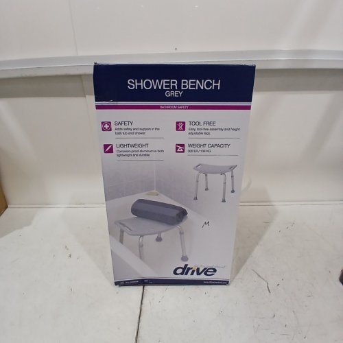 DRIVE MEDICAL DELUXE ALUMINUM SHOWER BENCH WITHOUT BACK - GREY (MODEL: RTL12203KDR) image 2