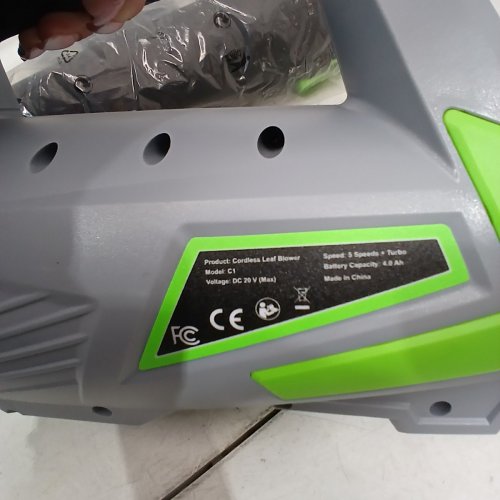 PATOOLIO LEAF BLOWER CORDLESS WITH BATTERy AND CHARGER - 4000MAH BATTERY 23000RPM - GREEN/GREY (MODEL: C1) image 3