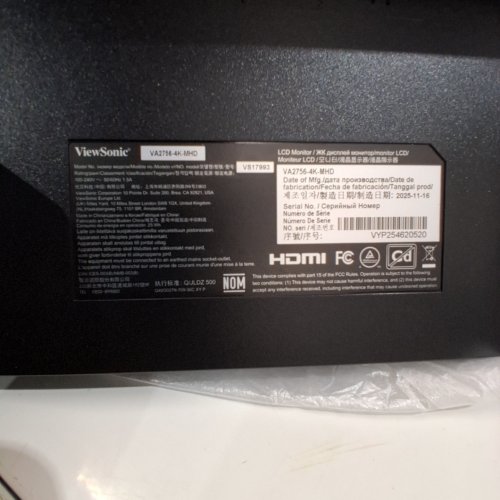 VIEWSONIC LED DISPLAY SCREEN - 27" (MODEL: VA2756-4 K-MHD) image 6