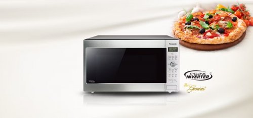PANASONIC COUNTERTOP MICROWAVE - 2.2CU. FT. - STAINLESS STEEL (MODEL: NN-SD9655) image 2