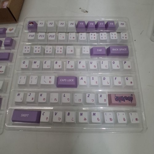 108PC IJKT KEYCAPS FOR CHERRY MX SWITCHES - ANSI ENGLISH AND JAPANESE - JIGGLYPUFF PINK/PURPLE/WHITE image 3