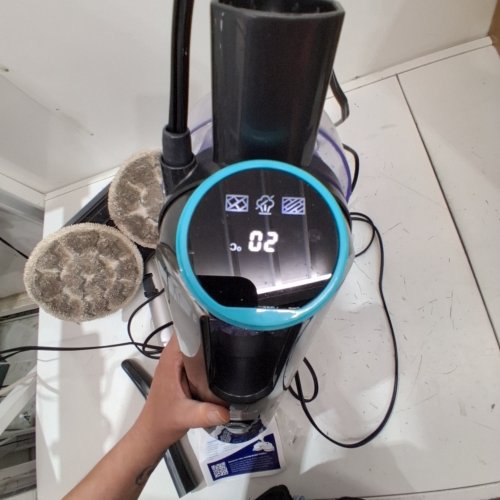 BISSELL SPINWAVE SMARTSTEAM SCRUBBING & SANITIZING SPIN MOP - 1380W - GREY/BLUE (MODEL: 3712C) image 2
