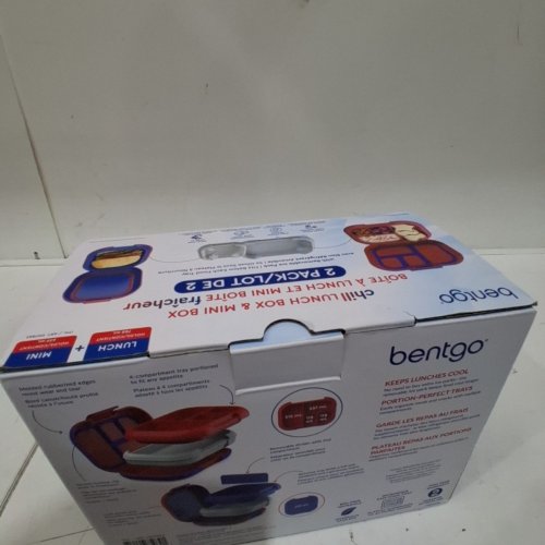 2PK KIDS BENTGO LUNCHBOXES WITH DIVIDERS AND ICE PACKS - RED/WHITE (MODEL: 1997883) image 3