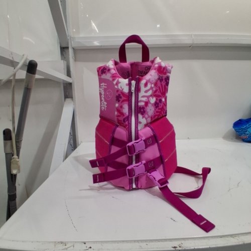 KIDS HYPERLITE WAKE CO. LIFE JACKET PERSONAL FLOATATION DEVICE - CHILD 33 LBS-55 LBS - PINK (MODEL: 3249) image 3