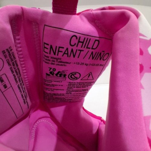 KIDS HYPERLITE WAKE CO. LIFE JACKET PERSONAL FLOATATION DEVICE - CHILD 33 LBS-55 LBS - PINK (MODEL: 3249) image 4