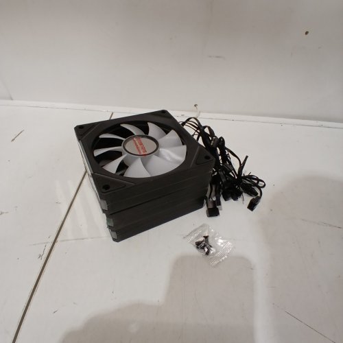 3PK COOLER POWER COMPUTER MIRROR RGB COOLING FANS - 120 MM - BLACK (STYLE: CPBM120) image 2