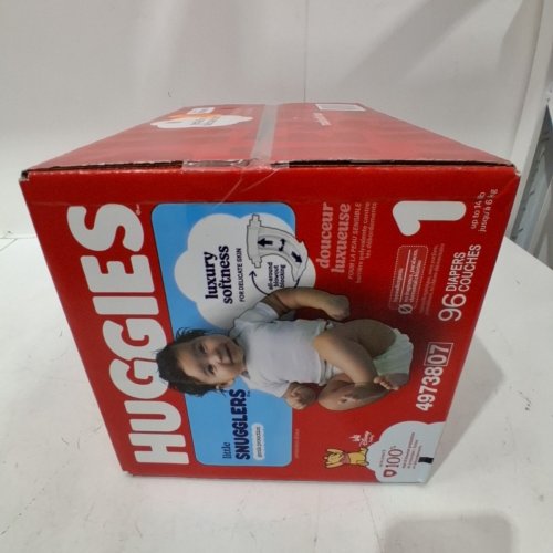 96PK HUGGIES LITTLE SNUGGLERS DISPOSABLE GENTLE SKIN PROTECTION BABY DIAPERS - SIZE 1 - DISNEY WINNIE THE POOH image 2