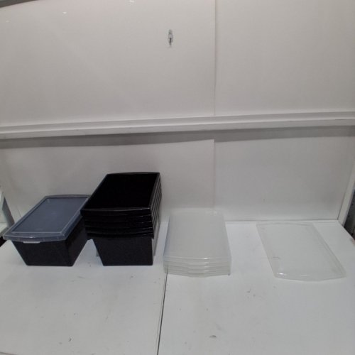 6PK STOREX STORAGE BINS WITH LIDS - 4 GAL - BLACK image 2