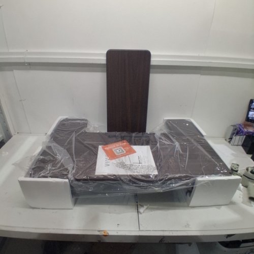 VIVO ADJUSTABLE STANDING DESK CONVERTER RISER - 36"X22"L / 6.5"-17"H - DARK WOOD (MODEL: DESK-V000VD) image 4