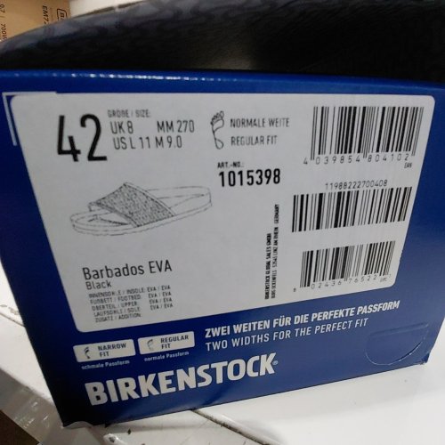 UNISEX BIRKENSTOCK BARBADOS ESSENTIALS EVA SLIDE SANDALS - MENS: 9 WOMENS:11 - BLACK (ITEM: 1015398) image 2