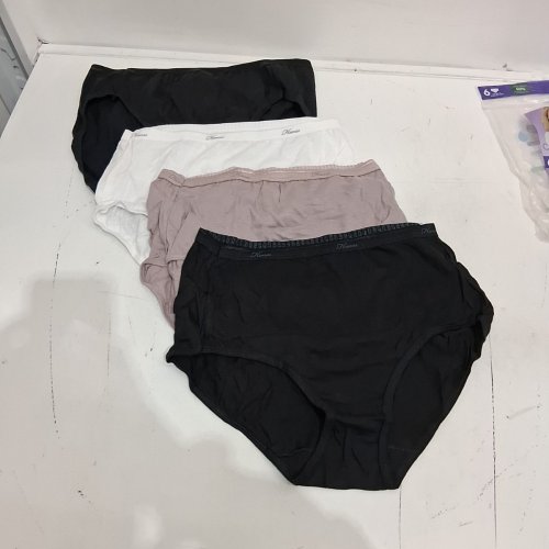 5PK WOMENS HANES COTTON BRIEFS - SIZE 6 - ASSORTED image 2